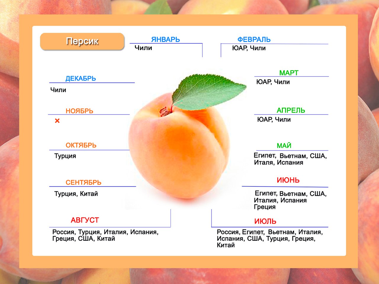 vam kakih fruktov persik luchnik